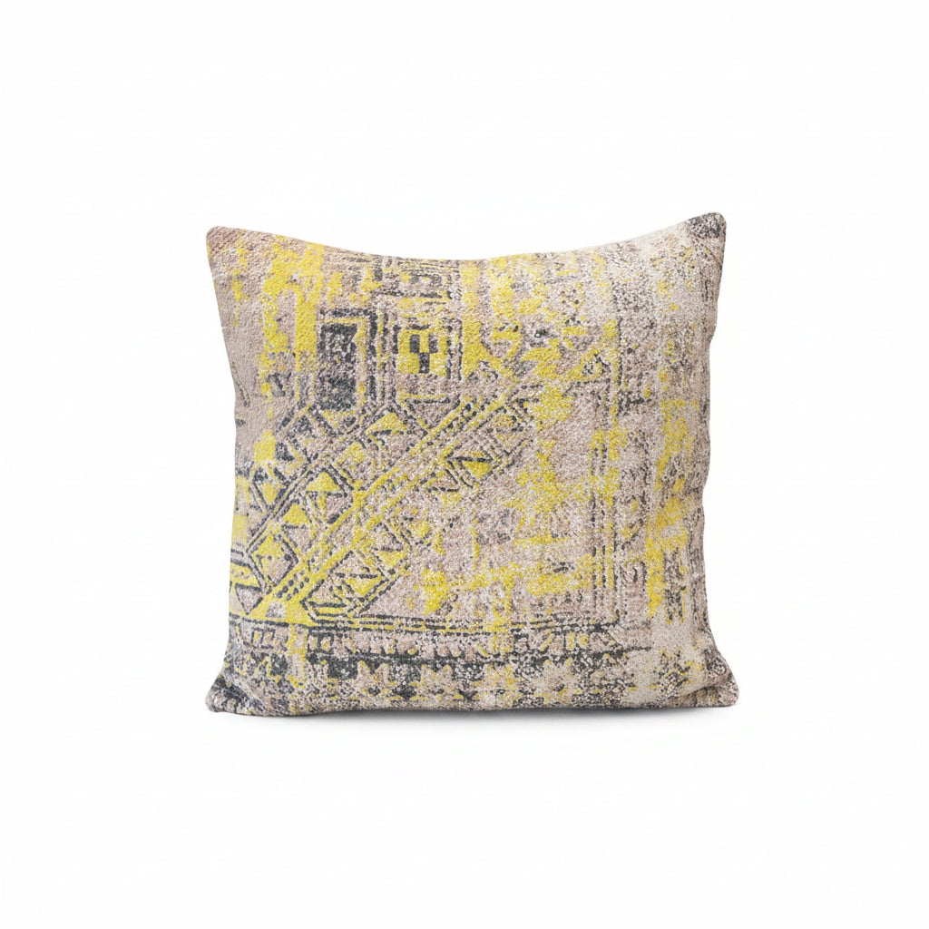 18" Stonewashed Cotton Printed Pillow