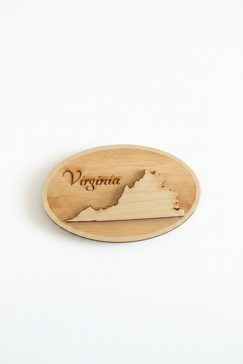 Virginia Wooden Magnet
