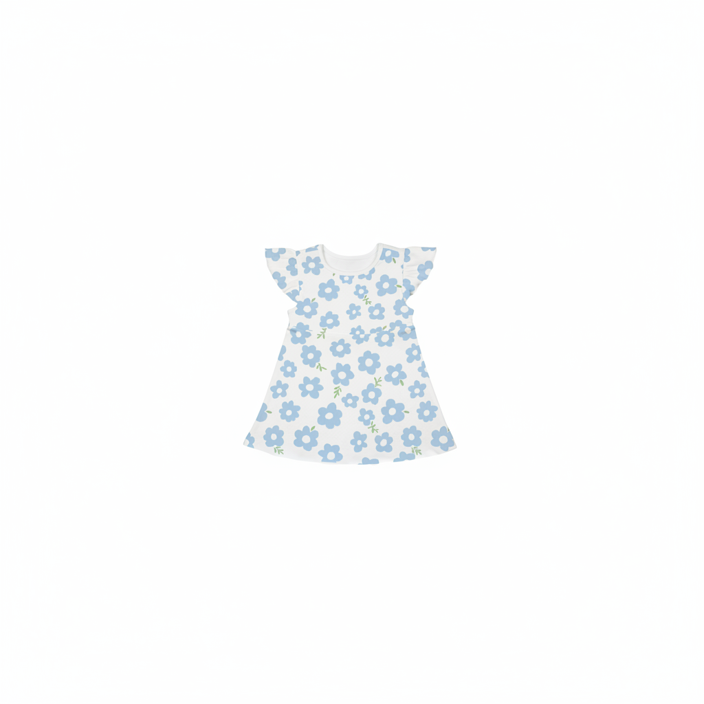 Blue Floral T-Shirt Dress