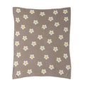 Cotton Knit Baby Blanket w/ Flowers
