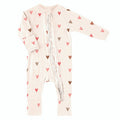 Cozy Romper with Ruffles - Mini Hearts