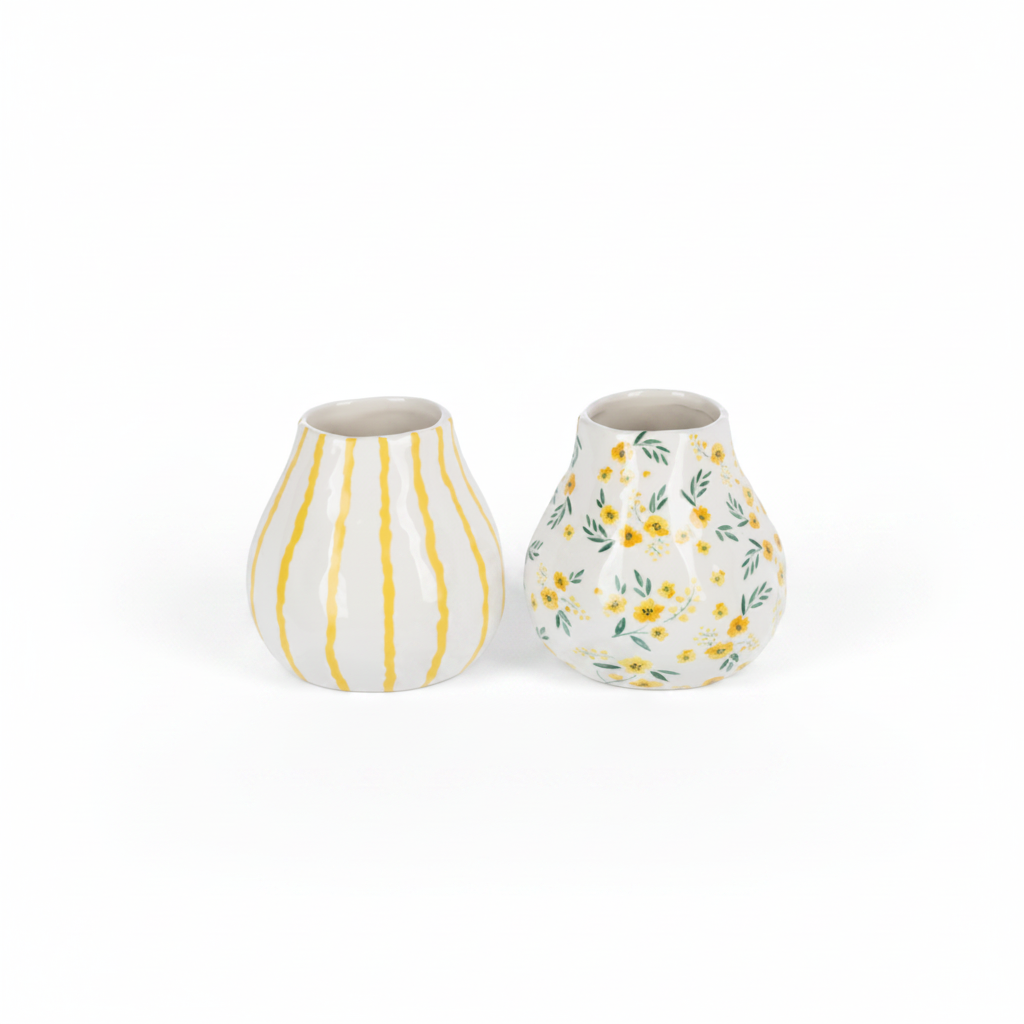 Floral & Striped Vases