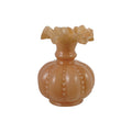 Hand-Blown Glass Ruffled Vase