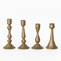Hand-Forged Metal Taper Holder, Antique Gold Finish