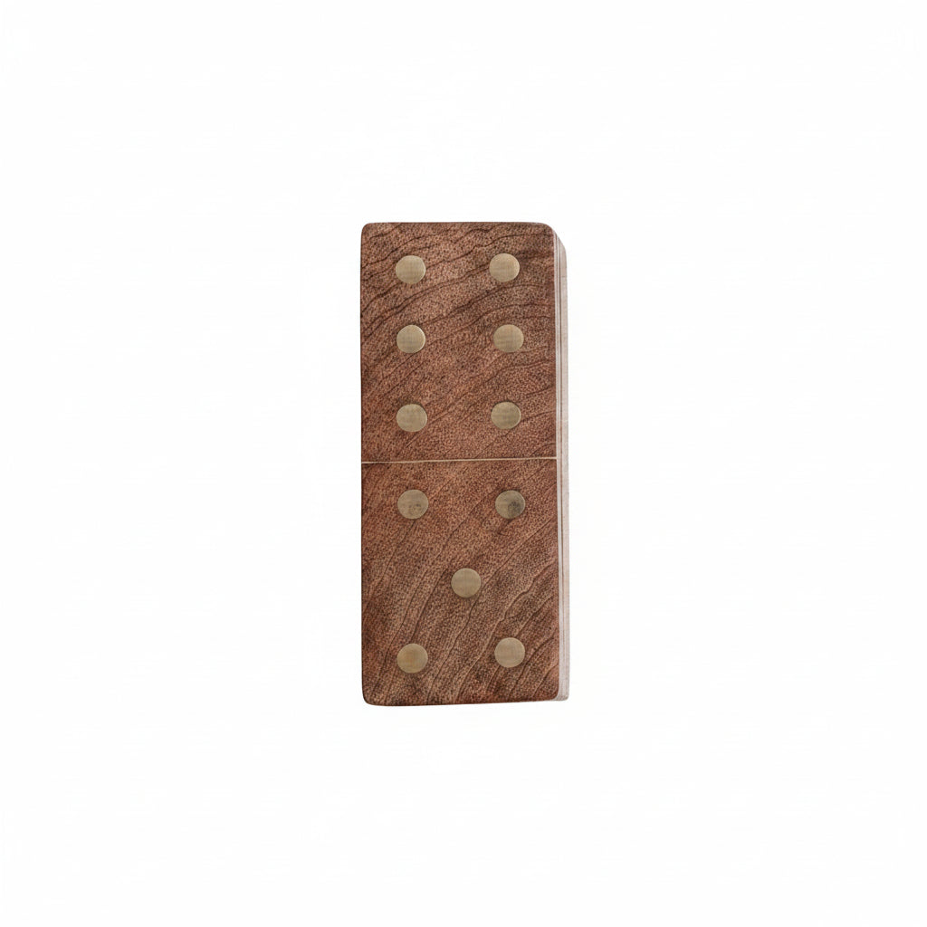 Handmade Wood Dominoes in Wooden Box
