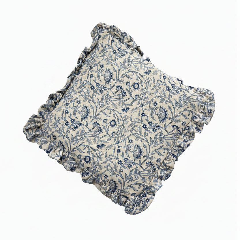 Blue Floral Pillow