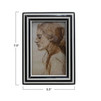 Striped Photo Frame, Black & White
