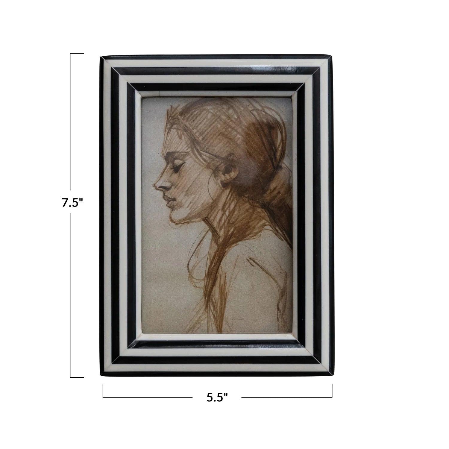 Striped Photo Frame, Black & White